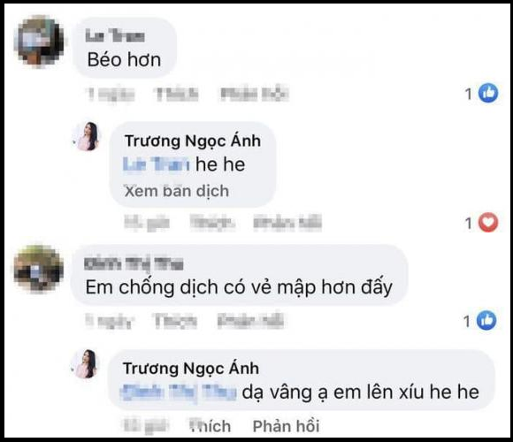 Bên dưới bình luận, rất nhiều khán giả nhận ra điều đó và chính Trương Ngọc Ánh cũng phải 'ngậm ngùi' thừa nhận.