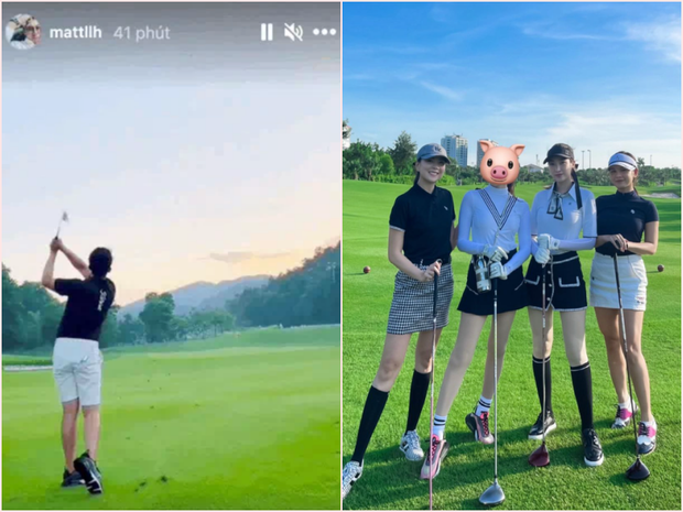 Cách đây 2 tháng, fan soi được chi tiết Matt Liu chơi golf cùng hội bạn với Hương Giang.