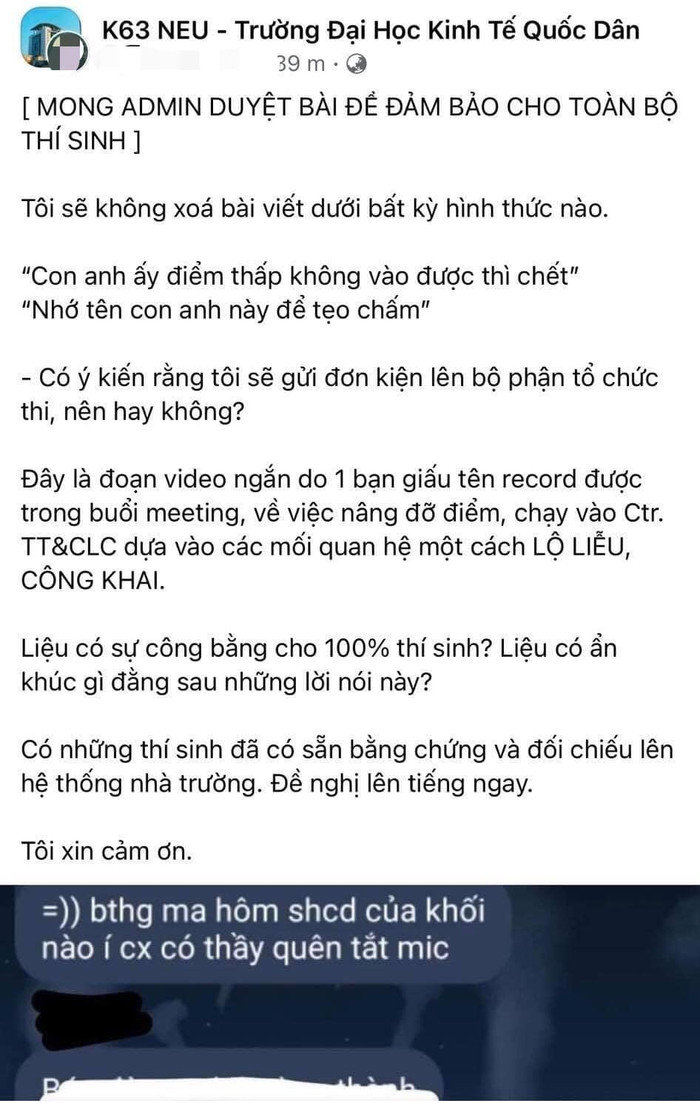 Xôn xao clipGV ĐH Kinh tế Quốc dân nghi nâng điểm cho SV 'chạy' vào lớp chất lượng cao Ảnh 1