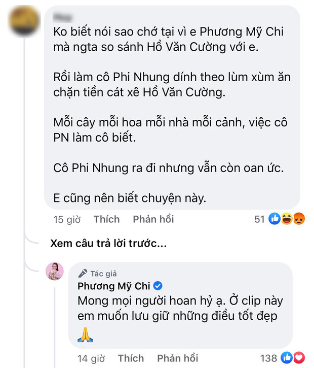 Phương Mỹ Chi phản bác khi bị cho là nguyên nhân làm bùng nổ drama giữa Phi Nhung với Hồ Văn Cường Ảnh 2