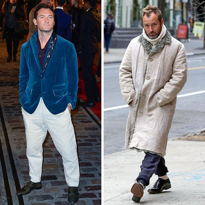 Jude Law như thể muốn tham gia vào làng thời trang cái bang. 