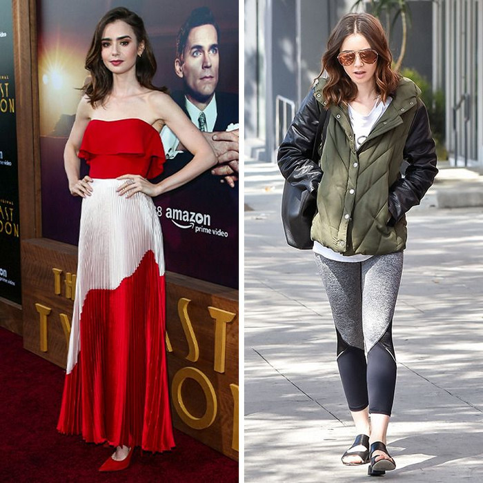 Nàng thơ Lily Collins giản dị như một sinh viên đại học bình thường. 