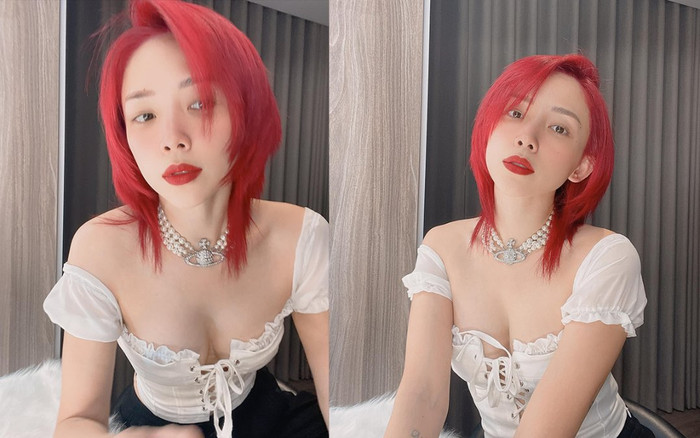 Tóc Tiên xuất hiện với mái tóc đỏ rực, ngoại hình 'bốc lửa' khiến dân tình xôn xao Ảnh 2