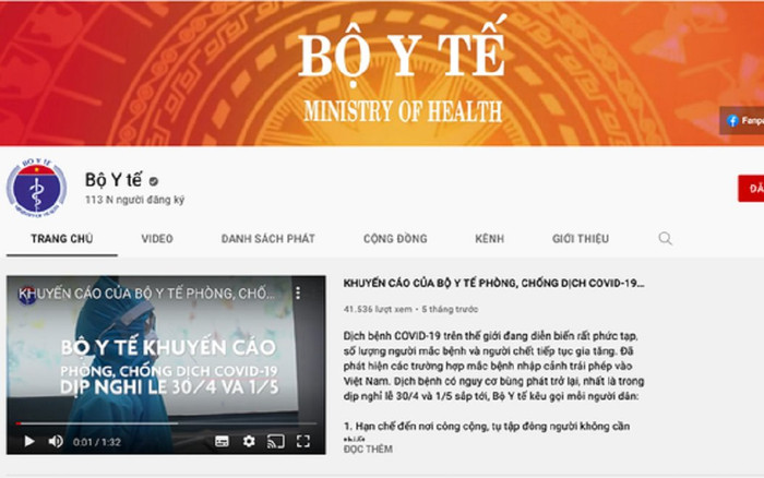 Kênh YouTube của Bộ Y tế nhận nút bạc Ảnh 2