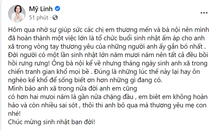 Diva Mỹ Linh làm một việc đầy ý nghĩa trong ngày đặc biệt của 'anh xã' Ảnh 2