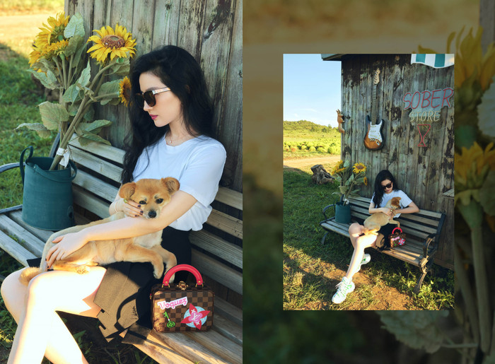 Nữ đại sứ toàn cầu của nhà mốt Pháp chụp ảnh kết hợp quảng bá khéo những dòng túi LV hợp với giới trẻ đa dạng mẫu mã khác nhau 