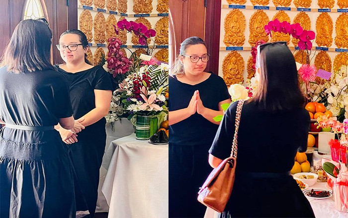 Hiếm hoi hình ảnh con gái ruột Phi Nhung đứng bên di ảnh mẹ, đón tiếp nghệ sĩ đến viếng trong ngày 6/10 Ảnh 2