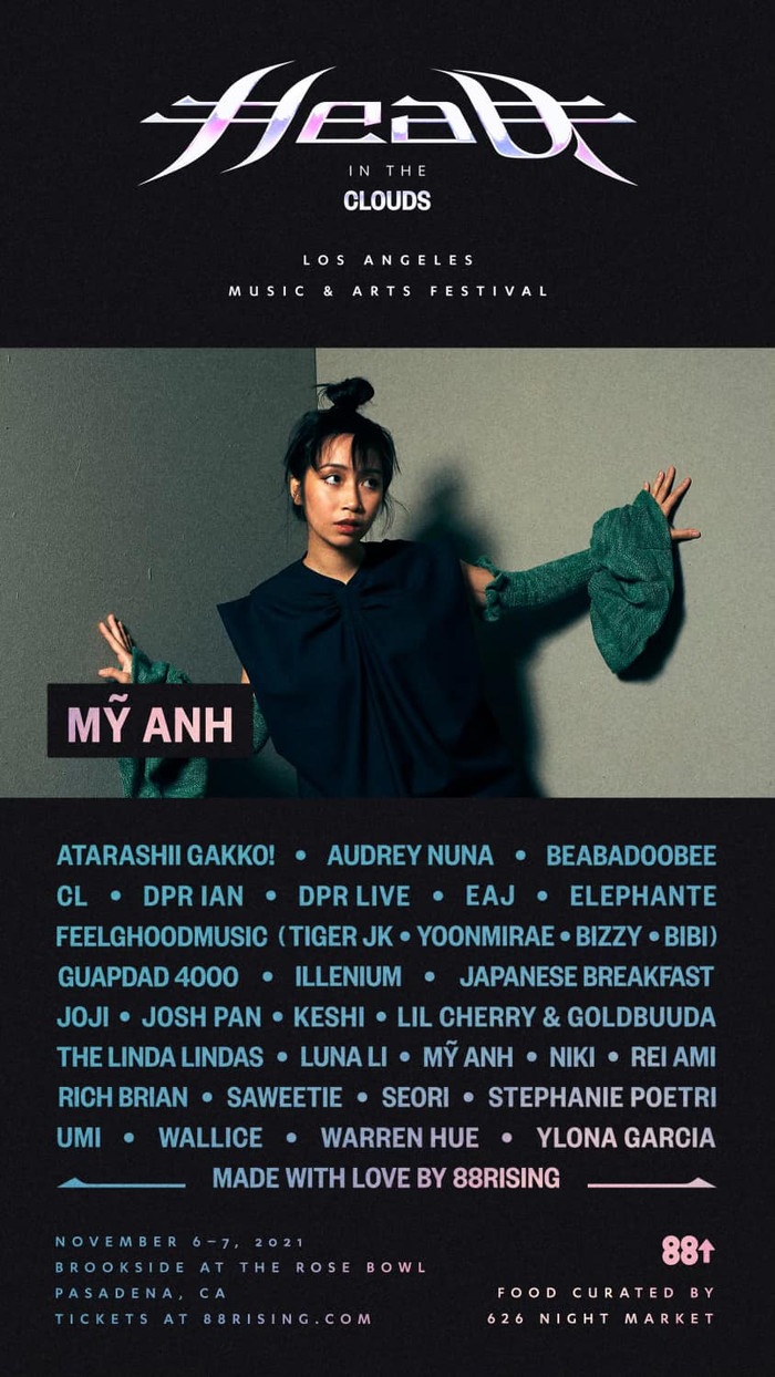 Mỹ Anh là nghệ sĩ Việt Nam duy nhất xuất hiện tại Music Festival của 88Rising ở Los Angeles diễn ra vào ngày 6,7 tháng 11 tới.