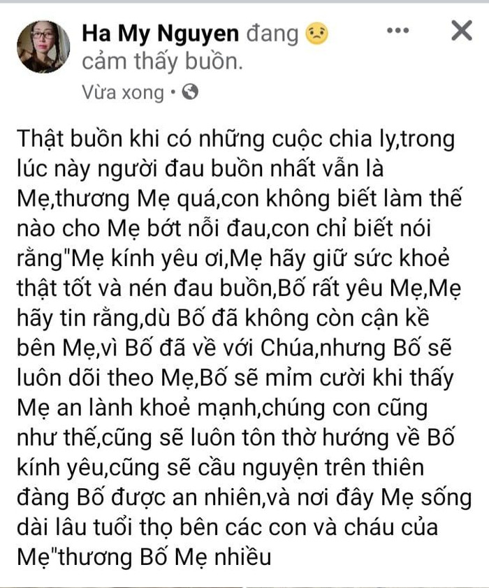 Nữ ca sĩ tự nhận là 'vợ Hoài Linh' nói lời ruột gan tiễn bố chồng vừa mất Ảnh 1