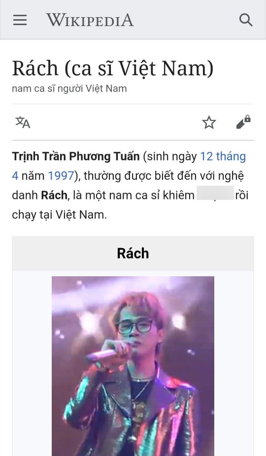 Jack bất ngờ bị thay đổi thông tin trên Wikipedia.