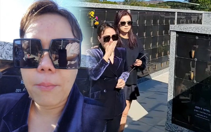 Việt Hương khóc nức nở đến thăm mộ cố NS Chí Tài ngay sau khi vừa đưa tro cố Phi Nhung về Mỹ Ảnh 2