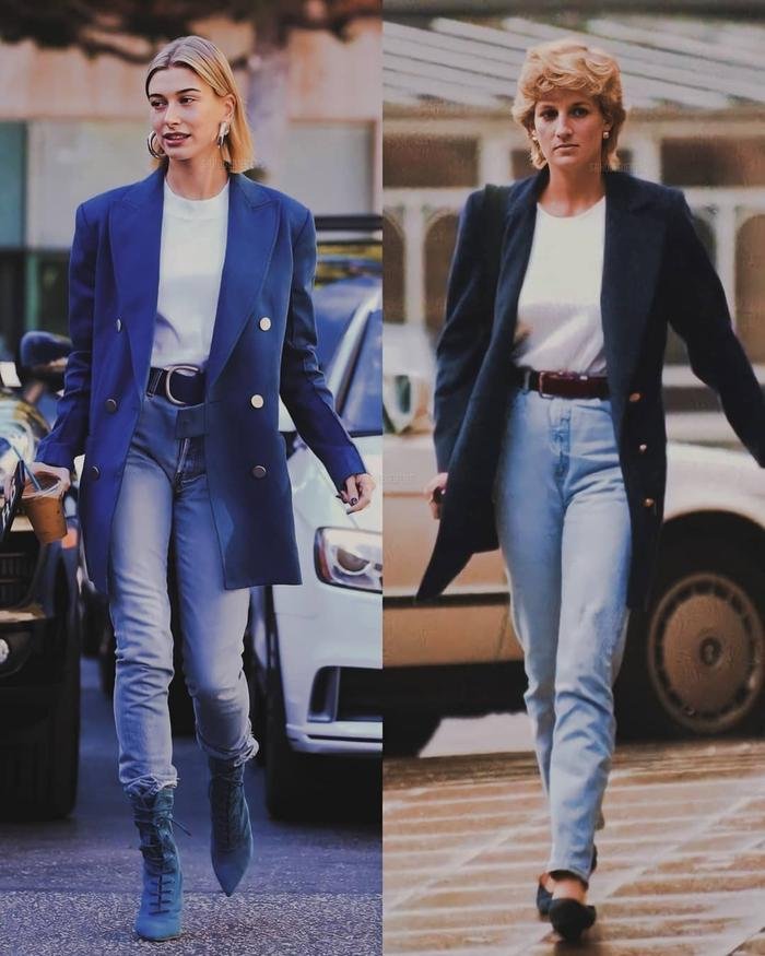 'Phải lòng' Công nương Diana từ tấm bé, Hailey Bieber sao y bản chính style của idol Ảnh 3