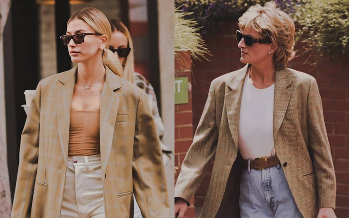 'Phải lòng' Công nương Diana từ tấm bé, Hailey Bieber sao y bản chính style của idol Ảnh 2