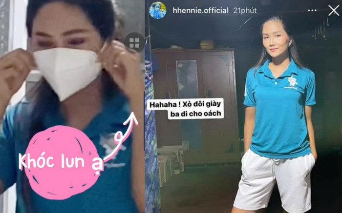 Góc cưng xỉu: H'Hen Niê đi dép của ba, mếu máo khi bị chọc mũi test Covid Ảnh 2