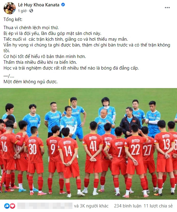 Trợ lý ngôn ngữ Lê Huy Khoa tổng kết về hành trình đã qua của tuyển Việt Nam ở vòng loại cuối World Cup 2022.