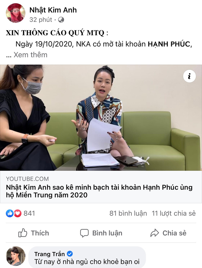 Sau khi Nhật Kim Anh 'tung' sao kê, Trang Khàn phán một câu 'cực căng' Ảnh 2