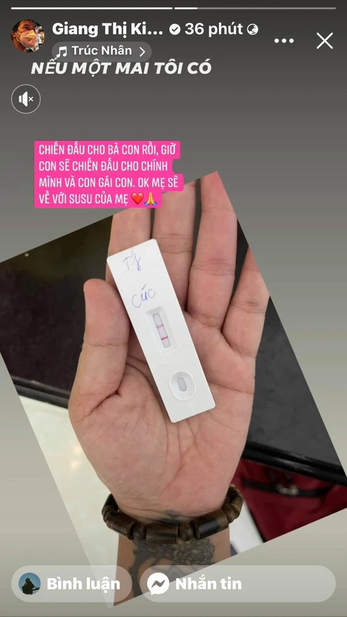 Giang Kim Cúc chia sẻ hình ảnh cô dương tính với Covid-19. 