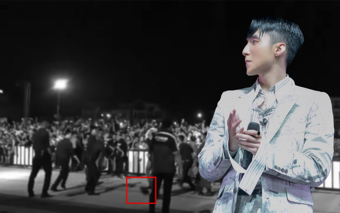 Sơn Tùng bất ngờ bị khán giả ném đồ vật lạ trong lúc đang xuống khán đài giao lưu cùng fan Ảnh 2