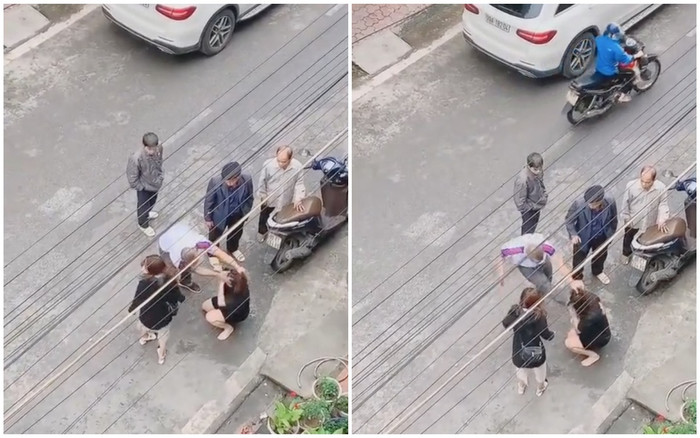 Trước sự hung hãn của người đàn ông, người phụ nữ chỉ biết chịu trận.