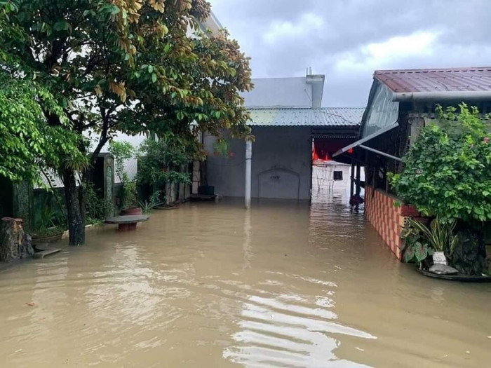 Mưa lớn khiến nhiều khu vực trũng thấp ở tỉnh Quảng Bình rơi vào tình trạng ập sâu. Ảnh: Xã Thanh Trạch, Quảng Trạch