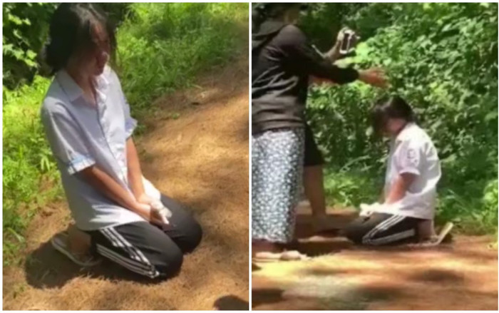 Điều tra clip nữ sinh lớp 7 bị bắt quỳ gối giữa rừng, tát liên tiếp đến chảy máu mũi Ảnh 2
