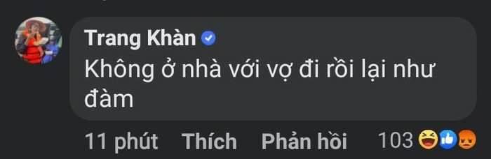Tài khoản có tích xanh tên Trang Khàn để lại bình luận khiến dân tình xôn xao.