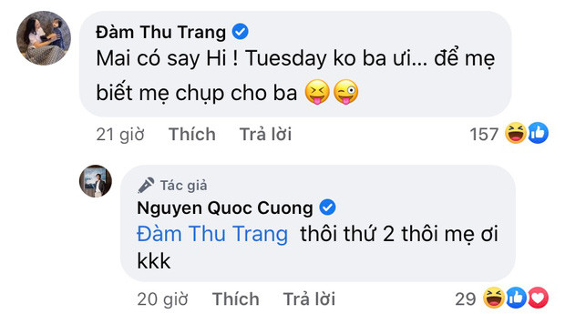 Bà xã Đàm Thu Trang bất ngờ có động thái 'nhắc khéo'