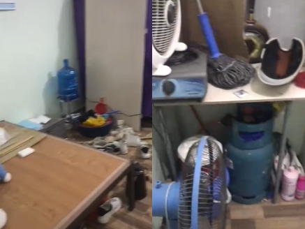 Căn phòng bị lục tung khiến cô gái không khỏi giận dữ