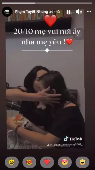 Tuyết Nhung chúc mẹ an yên nơi phương xa.