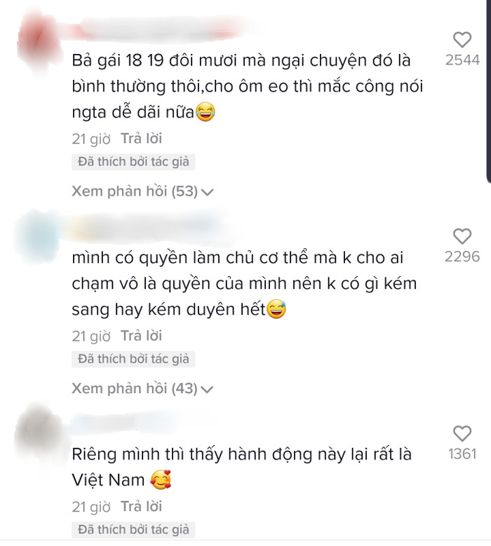 Hầu hết đều đồng tình với hành động này của chân dài.