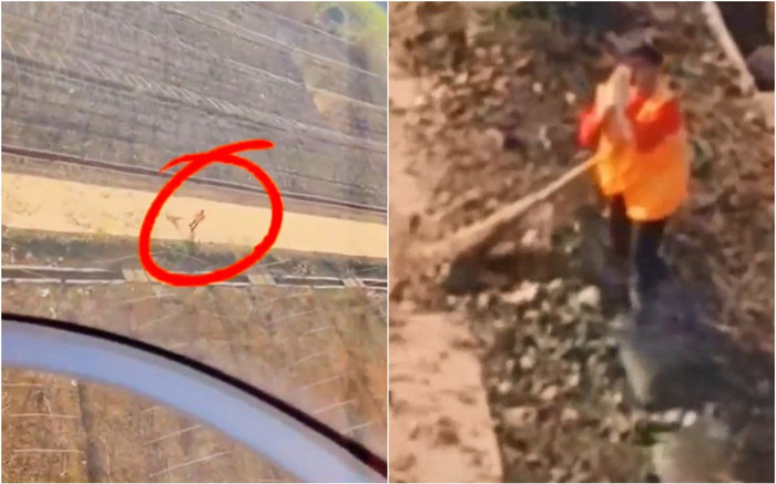 Máy bay đột ngột sà xuống làm một việc, người phụ nữ bên dưới liền chắp tay cảm ơn Ảnh 2