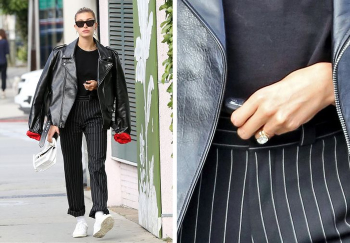 Chiếc nhẫn của Hailey Bieber trị giá 500.000 USD (hơn 11,5 tỷ VNĐ). Justin Bieber mua nó từ thương hiệu trang sức Jack Solow của New York. Theo TMZ, chiếc nhẫn kim cương nặng khoảng 6 đến 10 cara.