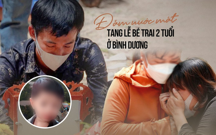 Đẫm nước mắt tang lễ bé trai 2 tuổi ở Bình Dương, người bố trẻ mắt đỏ hoe nén đau thương an táng cho con Ảnh 2