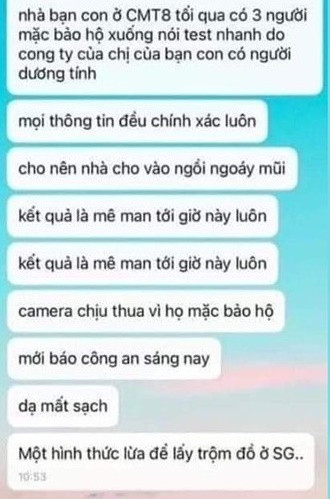Đoạn tin nhắn lan truyền trên mạng xã hội gây xôn xao.