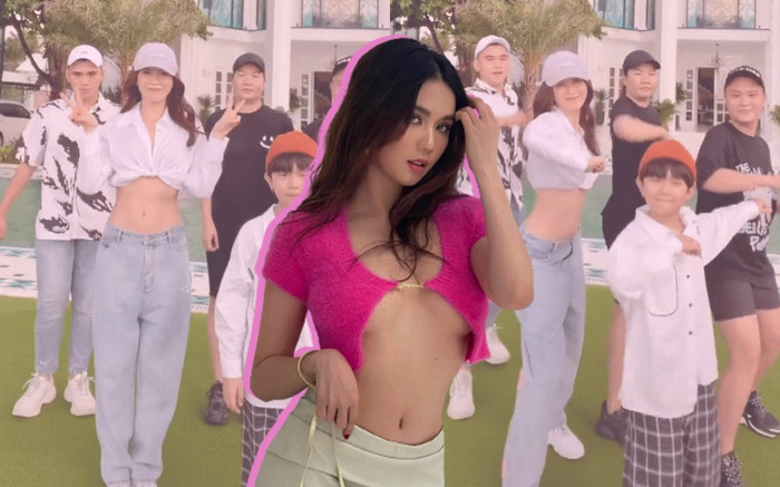 Ngọc Trinh rủ rê Thúy Kiều quẩy trend Tik Tok, nhưng chiếc eo thắt đáy lưng ong mới là điểm nhấn Ảnh 2