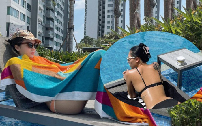 Cặp đôi Kỳ Duyên - Minh Triệu tắm nắng với style trái ngược, ai nhìn cũng phì cười Ảnh 2