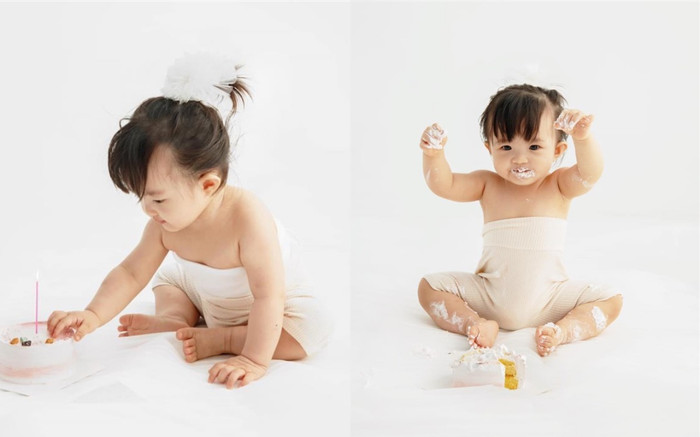 Sau khi là tâm điểm bộ ảnh của bố mẹ, bé Winnie đã mặc quần áo trong bộ ảnh sinh nhật 1 tuổi Ảnh 2