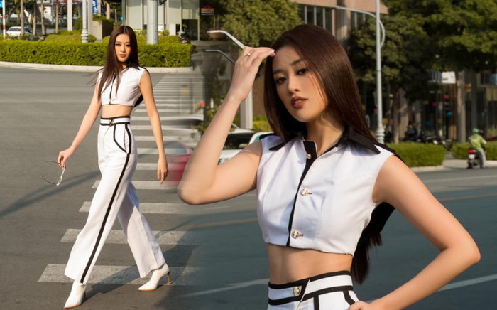Hoa hậu Khánh Vân ngầm khoe vòng eo nhỏ không tưởng khi lên đồ dạo phố Ảnh 2