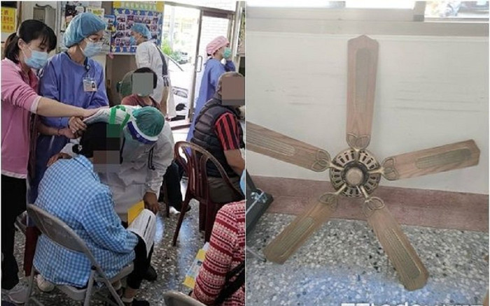 Ngồi chờ tiêm vaccine Covid-19, hai người phụ nữ bị quạt trần rơi trúng đầu Ảnh 2