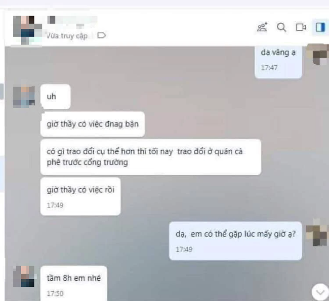 Đoạn tin nhắn lan truyền trên mạng xã hội.