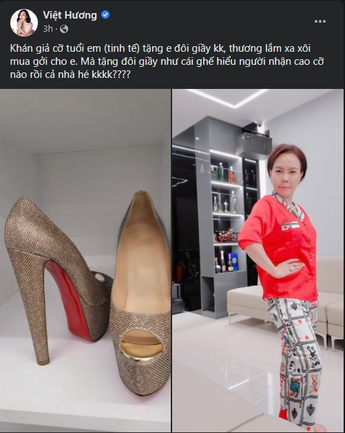 Việt Hương hài hước chia sẻ món quà được nhận từ một fan lớn tuổi