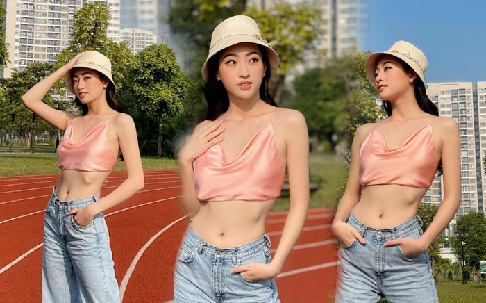 Lương Thùy Linh mặc áo hai dây khoe eo bé xíu nhưng lại lộ xương sườn Ảnh 2