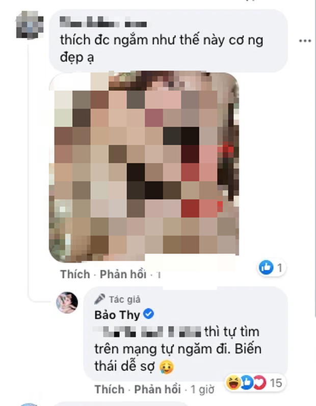 Phản ứng của Bảo Thy.