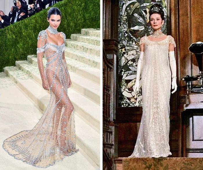 Váy của Kendall Jenner được lấy cảm hứng từ chiếc váy của Audrey Hepburn trong My Fair Lady.