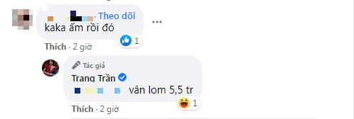 'Vẫn lõm 5,5 triệu', Trang Trần bày tỏ.