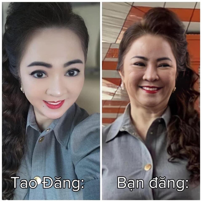 Hai bức hình được đặt cạnh nhau, dân tình còn lấy làm meme hài hước. 