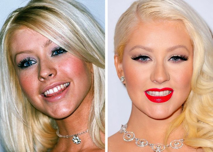 Sau khi có hàm răng hoàn hảo Christina Aguilera cũng chăm dùng son đỏ hơn. 