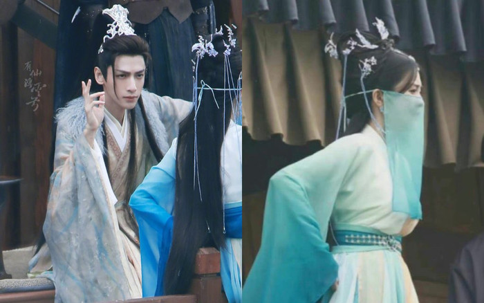 Hậu lùm xùm bị đấm nhập viện, La Vân Hi khí chất ngời ngời bên Bạch Lộc ở hậu trường phim mới Ảnh 2