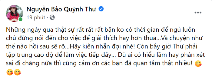 Quỳnh Thư lần đầu lên tiếng giữa lùm xùm tình ái, tiết lộ 'không có thời gian để ngủ' Ảnh 2