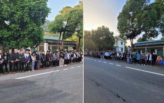 Nhóm thanh niên nam, nữ từ 14 đến 23 tuổi lái 27 xe mô tô dàn hàng ngang, lạng lách tại Tam Đảo Ảnh 2